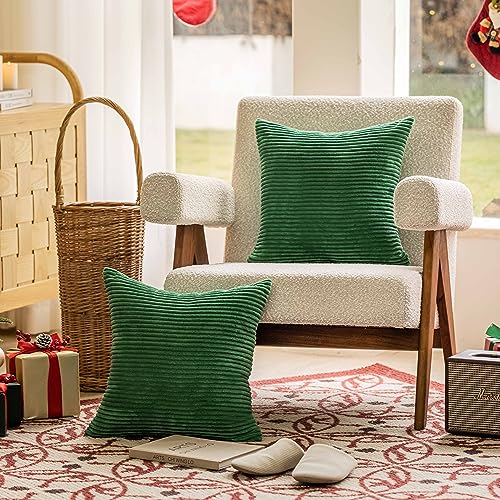 image for Home Brilliant 20 x 20 Spring Pillow Covers Set of 2 Plush Corduroy Th