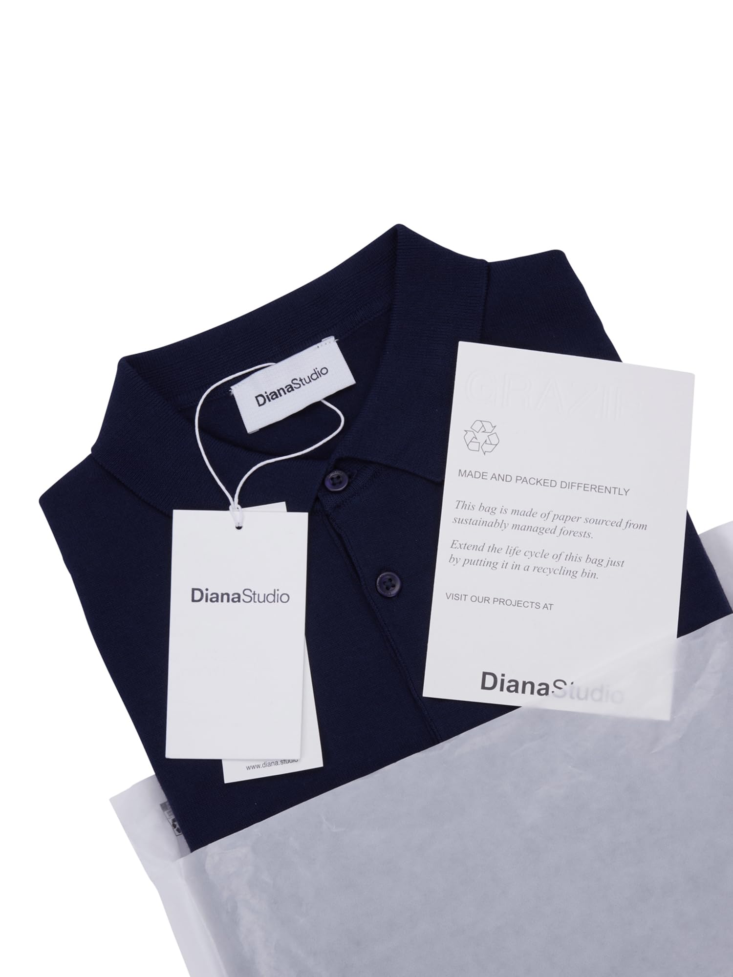 Diana Studio - Polo in Strick, Herren, 100% Baumwolle leicht und extraringsgedreht, Kurzarm, Casual Fit