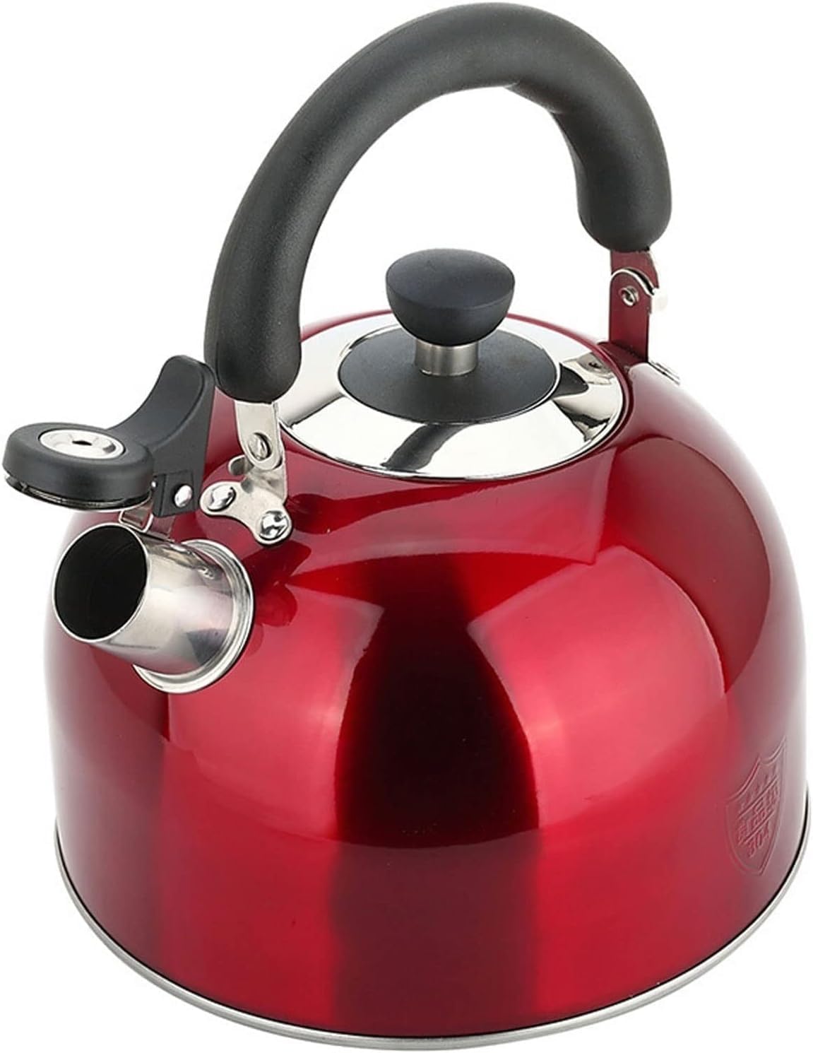 TYUHDUYUR Red Stainless Steel Tea Kettle for Stove Top Whistling Tea Pot,3L Tea Kettles Stovetop,Food Grade Stainless Steel Tea Pot Works for All Stovetops red