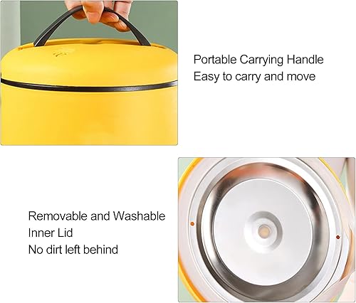 Miniatura 6 de Mini olla de arroz de 2 litros portátil antiadherente pequeña olla de arroz de viaje pequeña olla eléctrica de grano para 2 a 3 personas