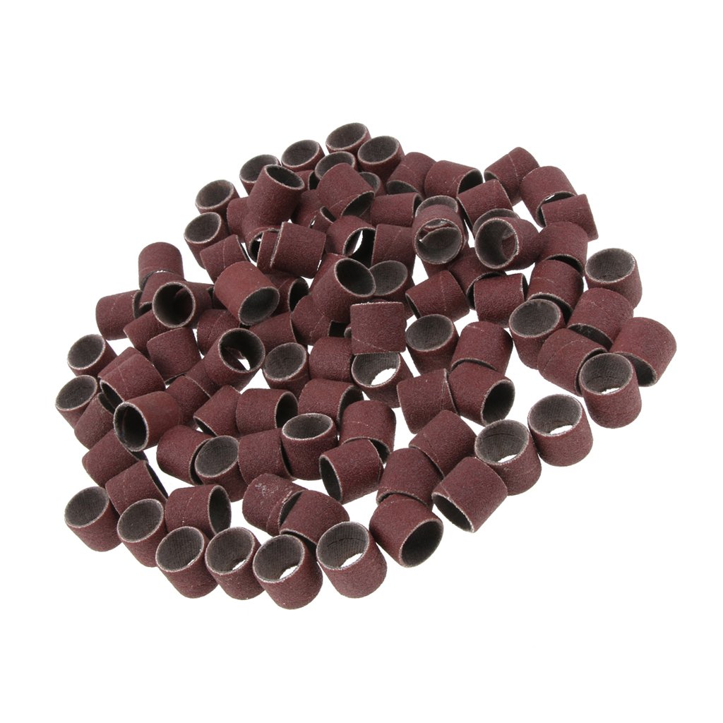 100x Sanding Drums Sanding Bands Sleeves for Rotary Tools 150#