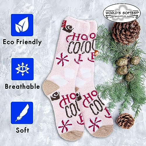 Image of World's Softest Cozy Collection Crew Socks - Smooth Multi Colors Cozy Socks - Knit Top Holiday Spirit Fashion Socks