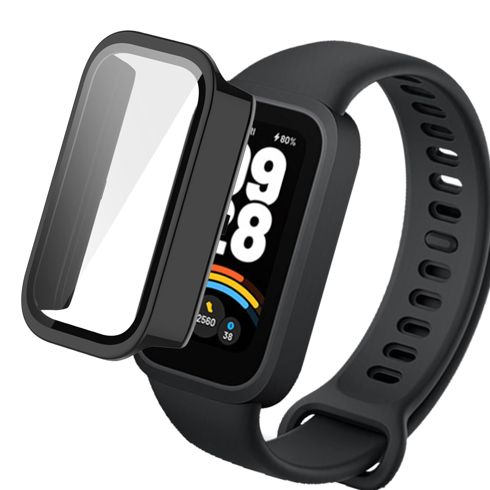 Tuocal 2 Fundas Compatibles Con Xiaomi Smart Band 9 Pro Funda, Flexible TPU Protector De Pantalla Case 360° Redondo Resistente A Los Arañazos Cubierta Ultra Fina Protección Carcasa Para Xiaomi Smart
