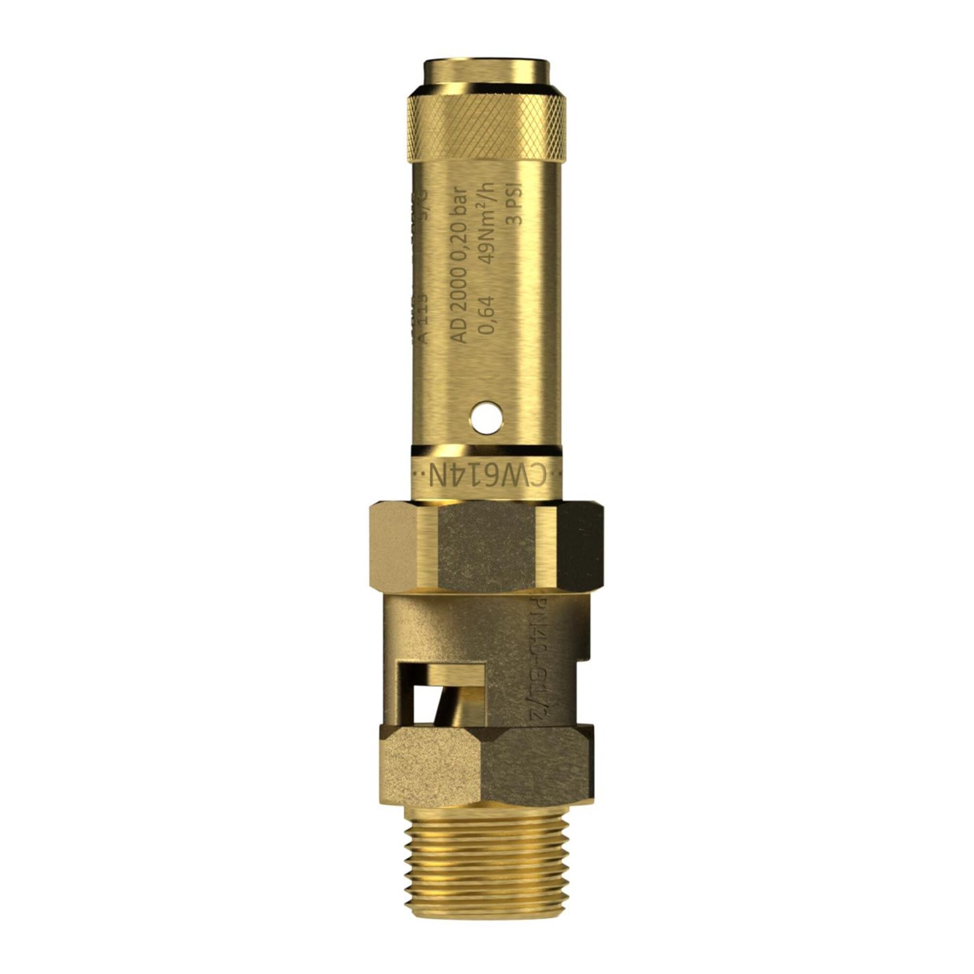 RIEGLER 105021-229.05-4,0 Sicherheitsventil, Messing, G 1 1/2, Ansprechdruck 4 bar, 1Stk