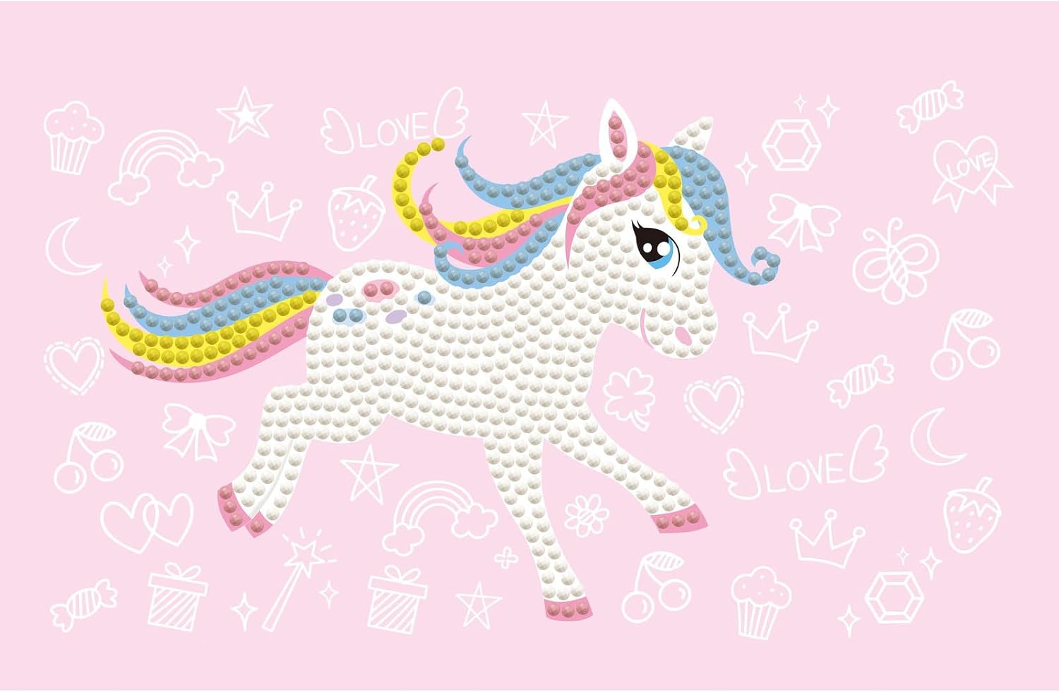 DIAMOND DOTZ Pony Frolic Diamond Painting Kits for Adults - Diamond Art Kits a Relaxing Creative Craft Kit with Dotz Gems