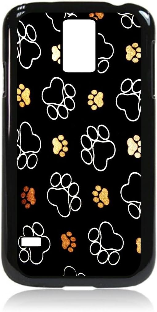 Puppy Pawprints - Hard Plastic With Soft Black Rubber Lining Black Case - for the Samsung Galaxy S 5-Galaxy s5