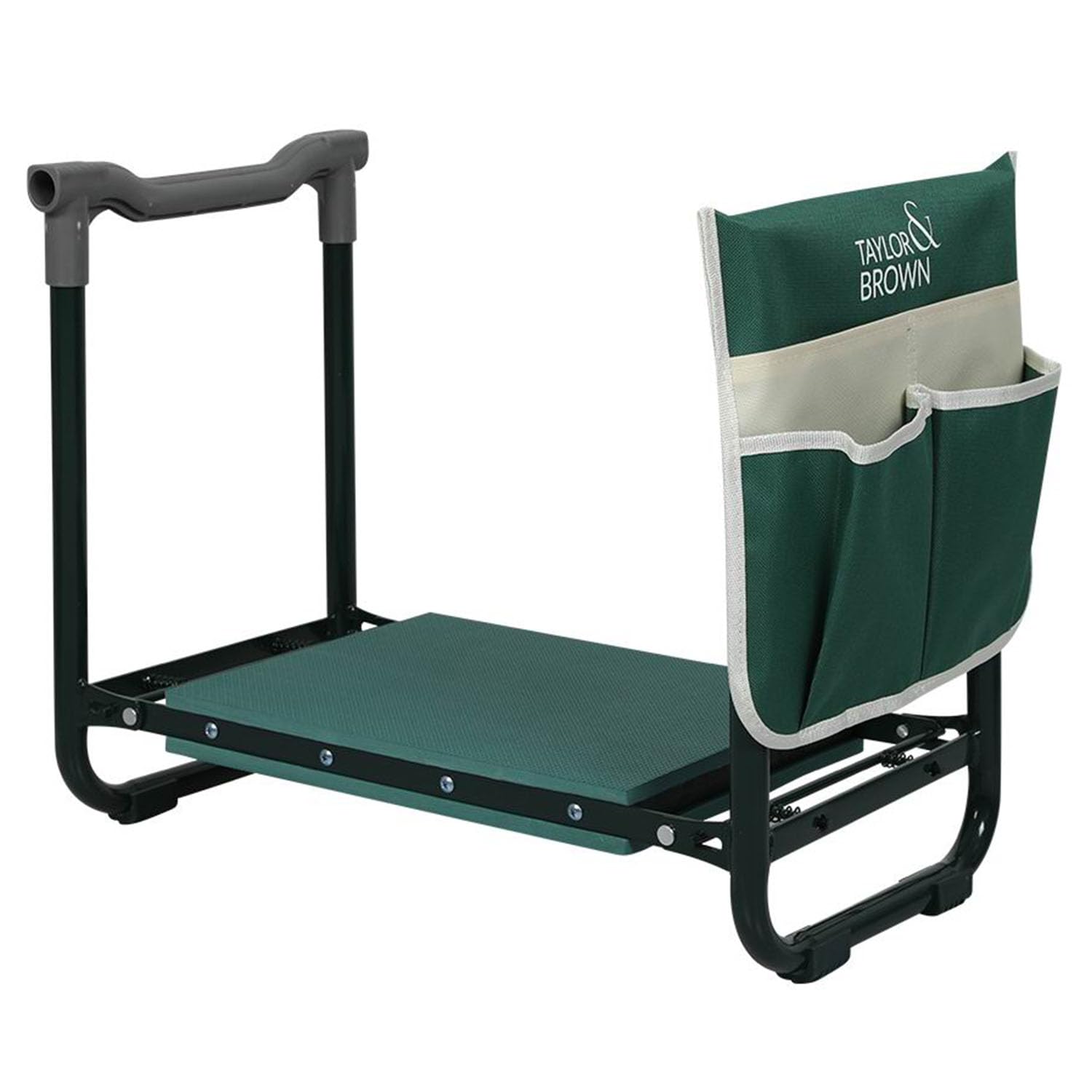 Taylor & Brown Foldable Garden Kneeler Seat Heavy Duty [Upgraded Widened Thick Kneeling Pad] Durable Garden Stool with Large Tool Pouch/Bag - Portable Bench Gardening Gifts for Parents (Green)