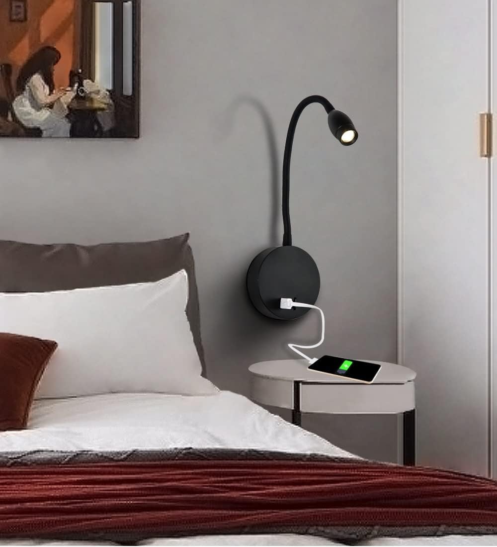 Flexible LED Book Light Wall Lights Wall Mounted Bedside Reading Book Lamp Study Room Led Light Fixture (Color : D, Size : Warm White) (D Warm White)