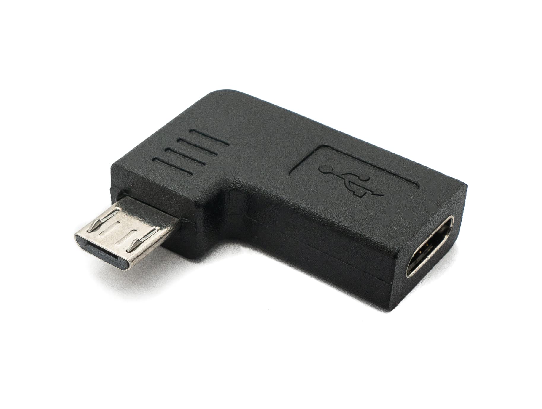 SYSTEM-S Adapter USB 3.1 z gniazdem typu C do 2.0 Micro B wtyk kątowy kabel czarny