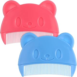 VICASKY Baby Cradle Cap Combs 2-Pack - Cute Bear Shaped Fine Tooth Brushes for Newborn Dandruff, Gentle Scalp Massage & Grooming