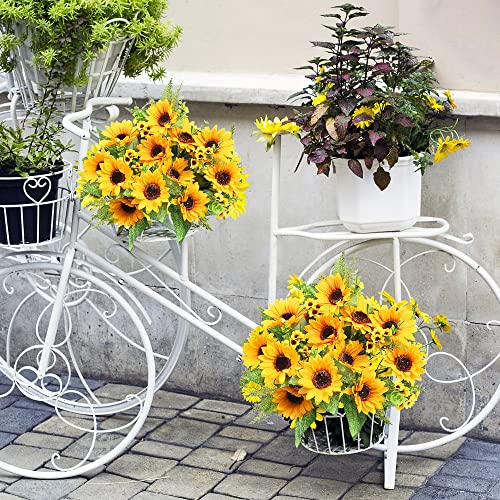 Amyhomie SYNCHKG098607 Artificial Sunflower Bouquets,2 Bunches Fake Wildflowers thumb #3