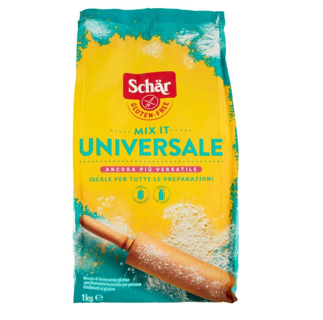 Italian Gourmet Bundle farine sans gluten 5 x 1 kg, mix universel pour pain gâteaux pizza pâtes fraîches biscuits panure, préparation polyvalente sans blé + Italian Gourmet polpa