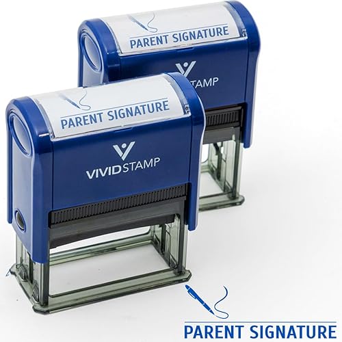 Miniatura 6 de Timbre de caucho de entintado automático con inscripción PARENT SIGNATURE, Rojo