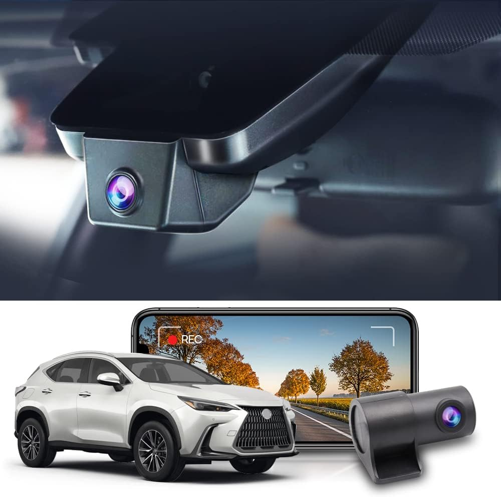 Fitcamx Front 4K+Rear 1080P Dash Cam Adapts for Lexus NX 2022-2026 & NX Hybrid 250 350 350h 450h, OEM Look, Dual HD Video, Built-in WiFi & APP, Loop Recording, G-Sensor, Easy to Set, 128GB Card