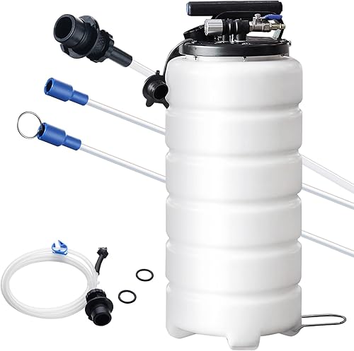 Happybuy Extractor de líquidos, 4 galones (15 litros), extractor de líquido de cambio de aceite accionado por airemanual con una varilla de medición