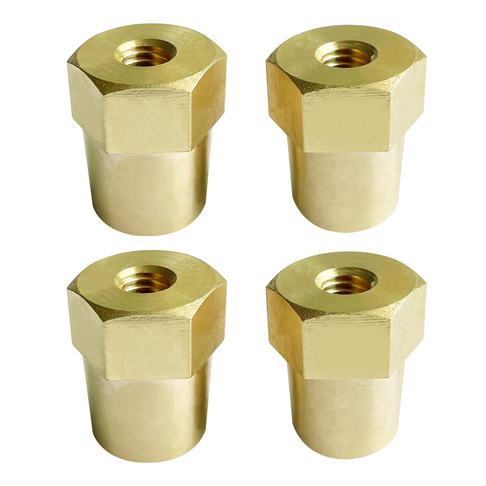 Ampper 5/16"-18 Thread Female Brass Battery Terminal Post Adapter Battery Terminal Charging Posts for 5/16"-18 Stud Extension, Pack of 4