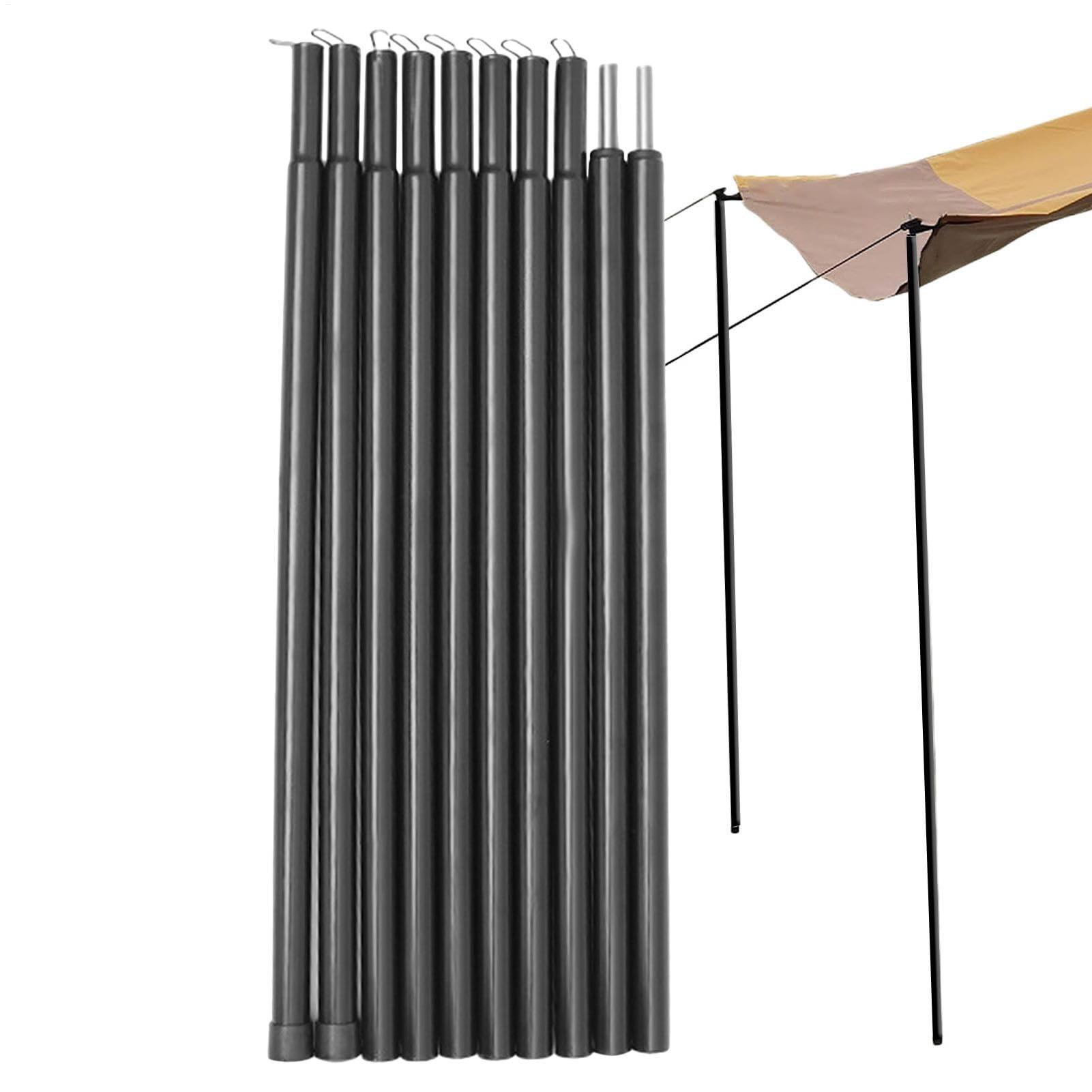 IVEUM Set van 2 aluminium opstelstangen tussen 89 cm tot 228 cm, telescoopstang voor tenten, zonnezeil, ultralichte tarpstang, stang voor bevestiging van het zonnezeil, tentstokken