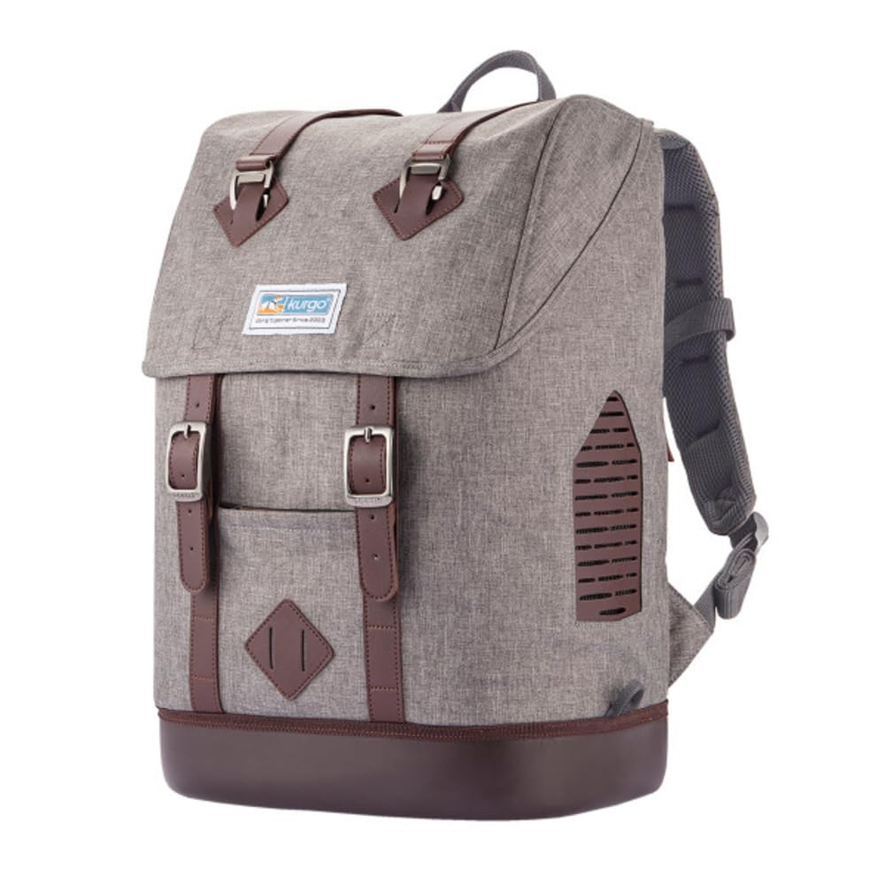 Kurgo Hundetransportrucksack für kleine Haustiere - Tragbarer Haustier-Reiserucksack - Armorsole-Basis - Umwandelbarer Rucksack zu Transportbox - Robuster Haustierrucksack - Heather Grey