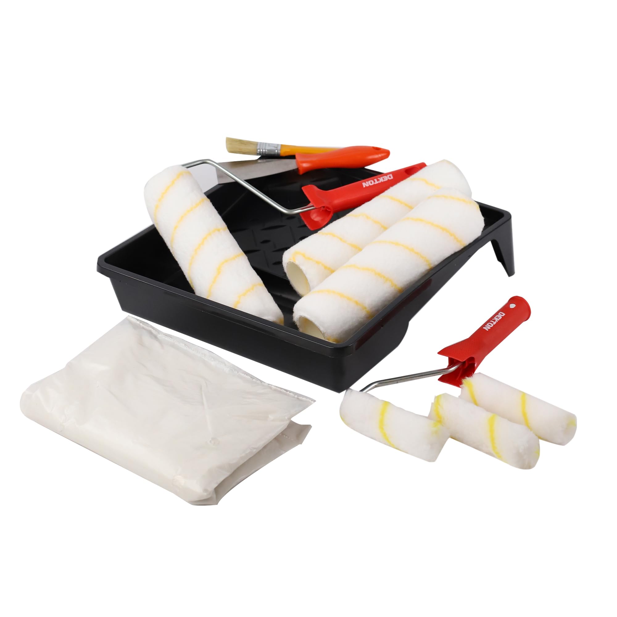 Dekton 9" Decorators Kit - Complete Painting Tools for Walls and Ceilings, White/Red, 1 l (Pack of 1) - Image 4