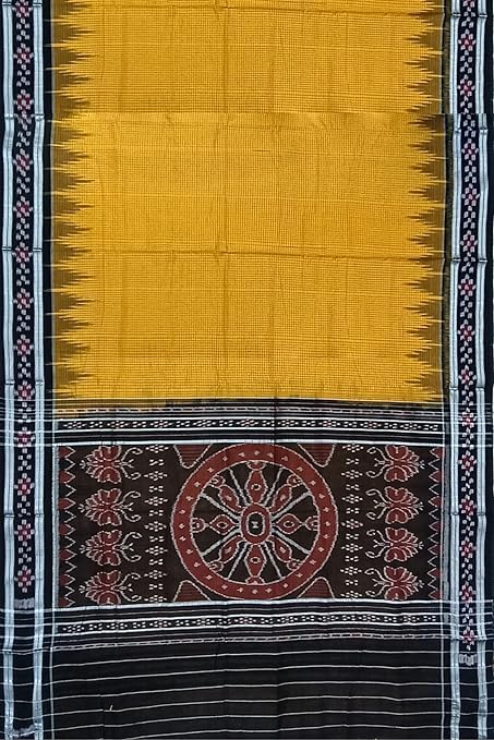 Image of Sambalpuri Cotton Saree of Odisha Ikkat Orissa Traditional Handloom Sari | Bomkai | Pata | Nuapatana | Sambalpuri Saree | Khandua Patta Sare | Without Blouse JH965