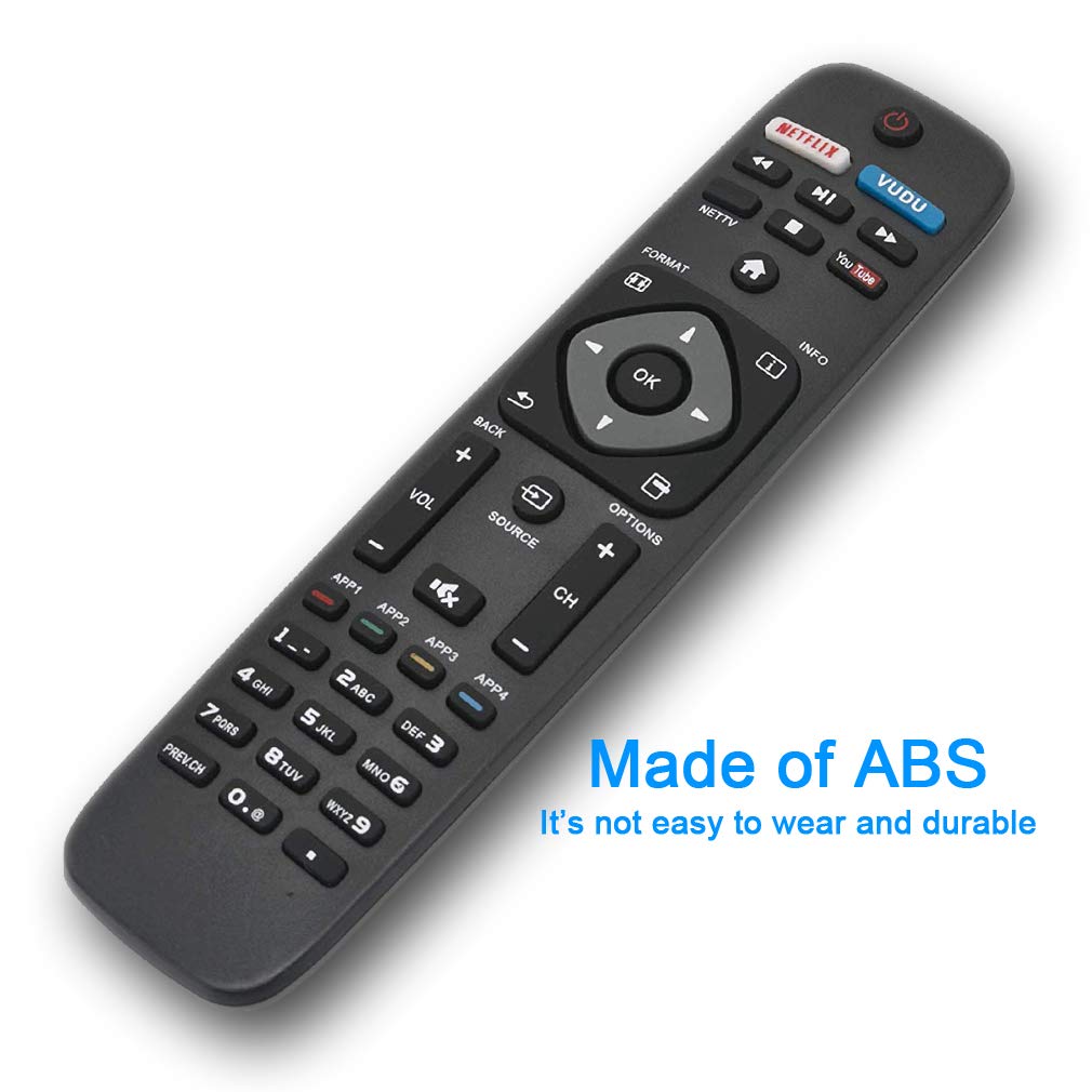 Bincolo NH500UP Remote Control Replacement for Philips TV 32PFL4902/F7, 40PFL4901/F7, 43PFL4901/F7, 50PFL5602/F7, 55PFL5602/F7, 65PFL5602/F7, 75PFL6601/F7, and More [Updated Version]