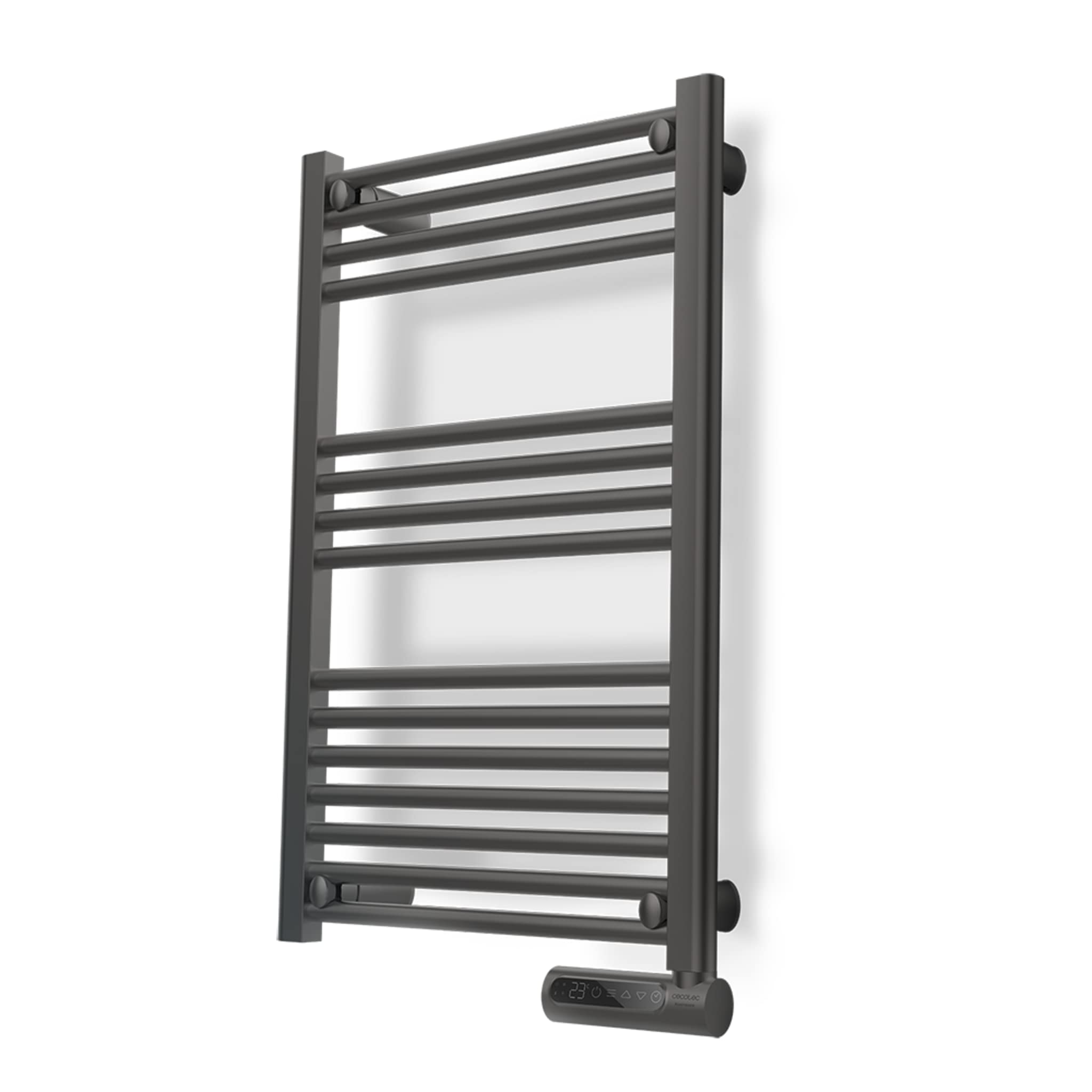 Cecotec Radiador Toallero ElƩctrico Bajo Consumo ReadyWarm 9100 Smart Towel Steel 500 W, Pantalla LED, Control tƔctil, Temporizador, 3 Modos de Funcionamiento, 2 Sistemas de Seguridad