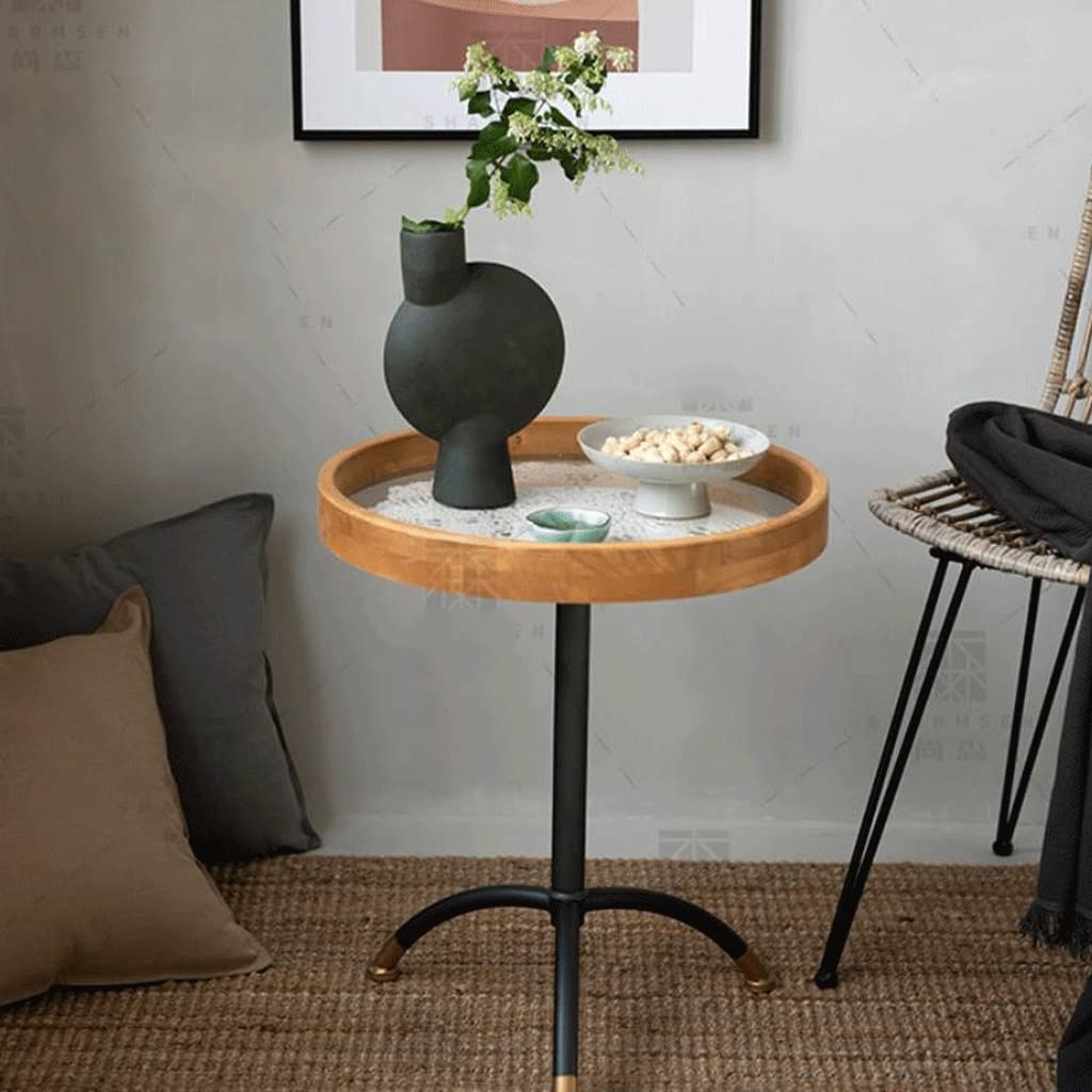 Table Basse en Bois Massif à crocheté tricoté Simple en Bois trempé Table de Table latérale en Verre carré
