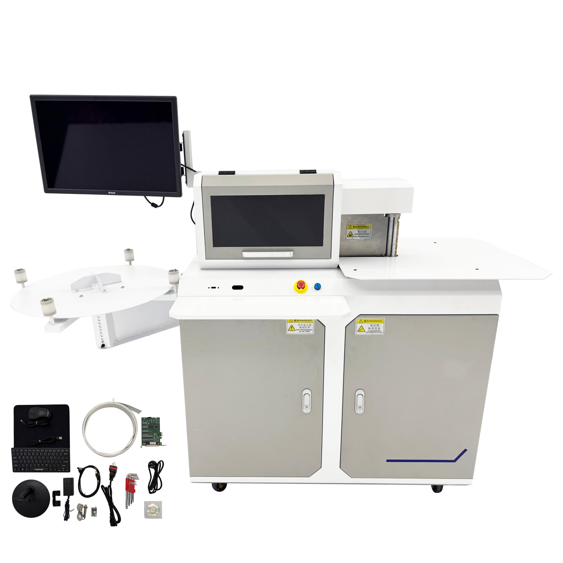 INTSUPERMAI Automatic Channel Letter Bending Machine, for Advertising Aluminum & PVC 3D Letter Dual-Axis Brass Roller CNC Bender with Real-Time Monitoring, Industrial Sign Fabrication Tool Bender 220V