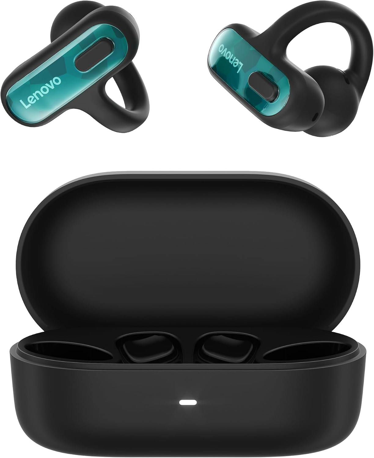 Lenovo Open Ear Clip On Earbuds X500 Bluetooth 6.0 Wireless Earbuds with 11 mm Drivers, Open Ear Ergonomic Design, Dual Device Connectivity, Built in Mic, Fast Charge, Pink