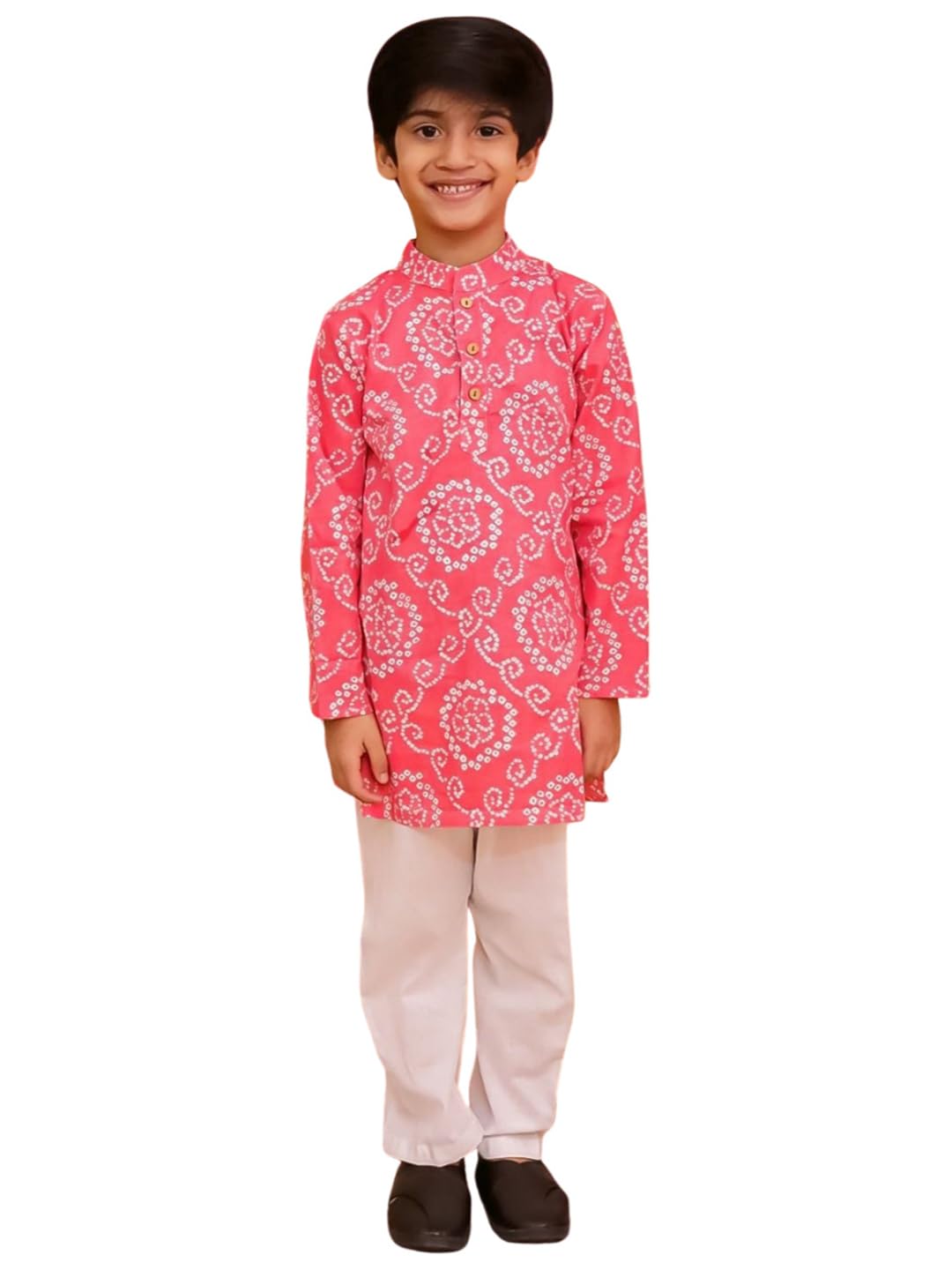 AJ DEZINES Kids Cotton Full Sleeve Printed Kurta Pajama Set for Boys - Ethnic wear | Special Occasion & Traditional Outfit |Kurta Set for boys - Regular Fit