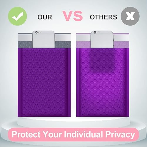 Miniatura 6 de UCGOU Paquete de 100 sobres de burbujas de 6 x 10 pulgadas, tamaño utilizable, 6 x 9 pulgadas, sobres acolchados de polietileno morado, bolsas de