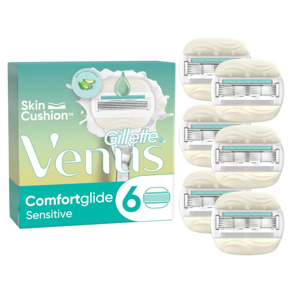 Gillette Venus ComfortGlide 5 Sensitive, 6 Ersatzklingen