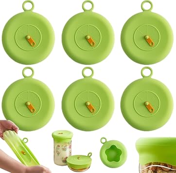 Silicone Food Covers, 6 Pcs, 10 CM, Green