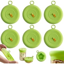 6 Pcs Silicone Food Covers Universal Can Lids for Tins, Silicone Stretch Lids Food Covers with Day Dial for Tins, Cups, Glasses, Drinks Cans10 CM, Green