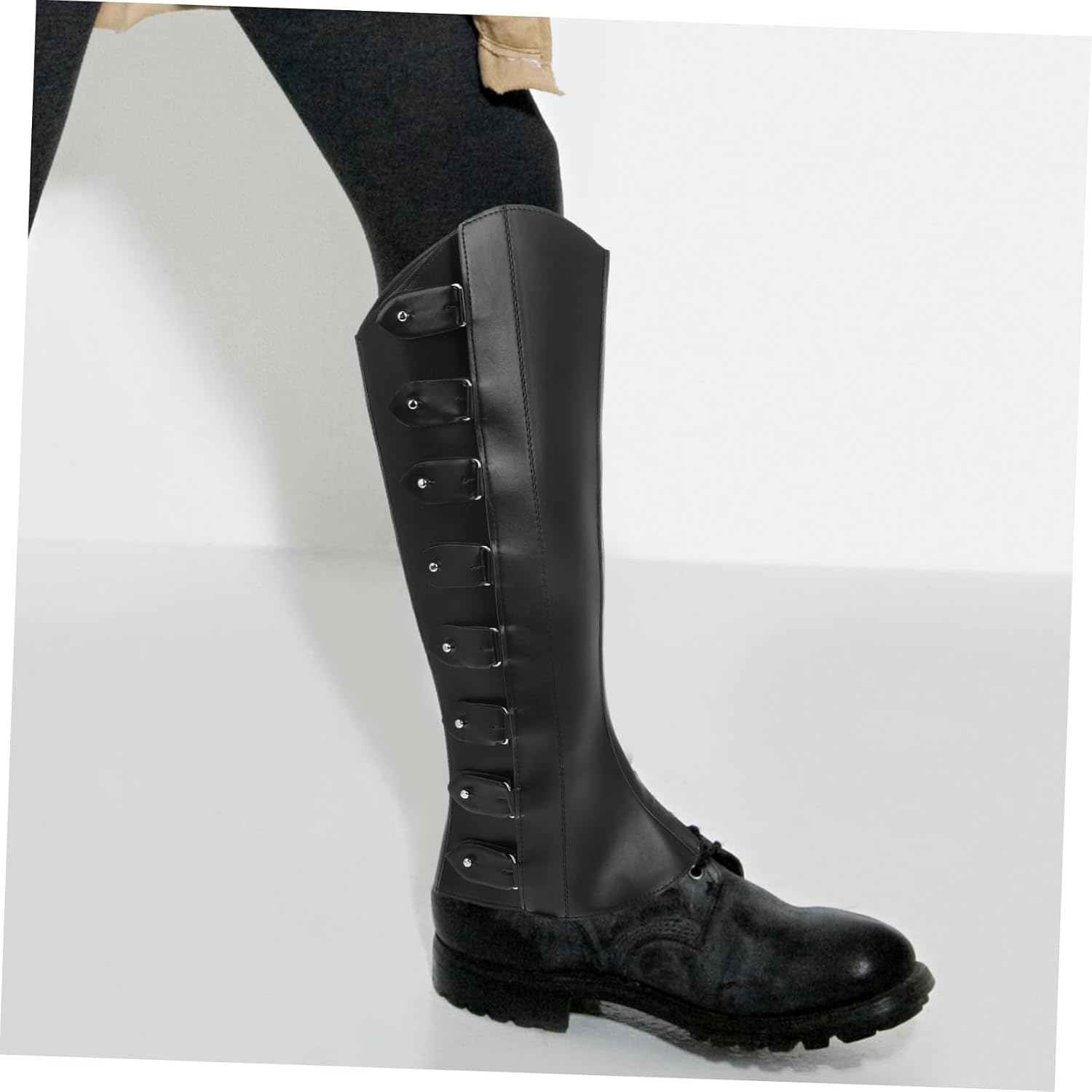 LIFKOME 1pair Adjustable Historical Leg Gaiters for Medieval Boots Steampunk Pirate Cosplay Accessories Lightweight Stylish Leg for Renaissance Costume and Everyday Use Black