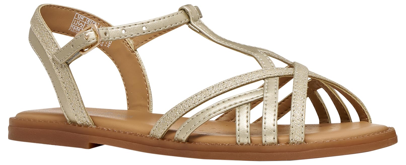 Geox J Karly Girl Sandal, Platinum, 28 EU