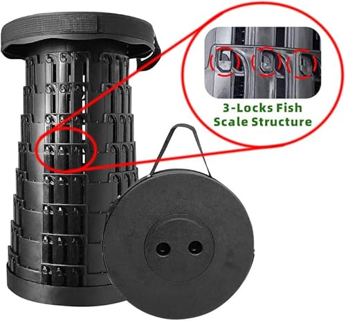 Miniatura 8 de Generic Taburete plegable plegable para acampar y pescar, barbacoa  Taburete plegable resistente mejorado con capacidad de carga de 500 libras,