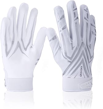 Football Gloves Men Women Boys, Youth Football Gloves, Ultra Sticky Silicone Palm Tacky Grip Gloves Youth Adult, Enhanced Performance Receiver Glove