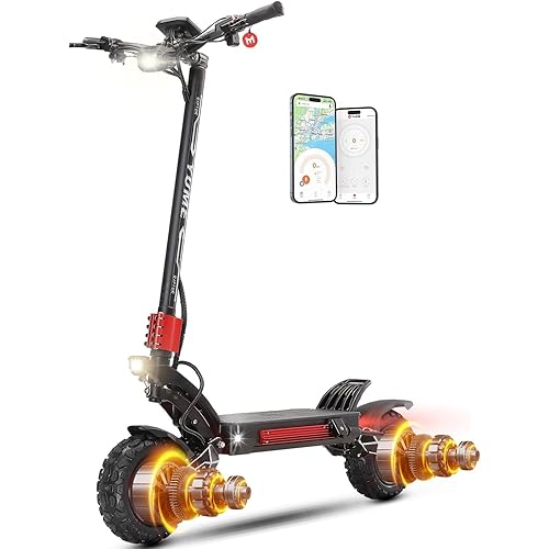 M YUME SCOOTER Raptor 6000W Motor Scooter, 50MPH 56 Miles 60V 27AH Electric Scooter for Adults, 11" Long Range Scooter Fast Escooter for Commuting & Adventure Dual Motor