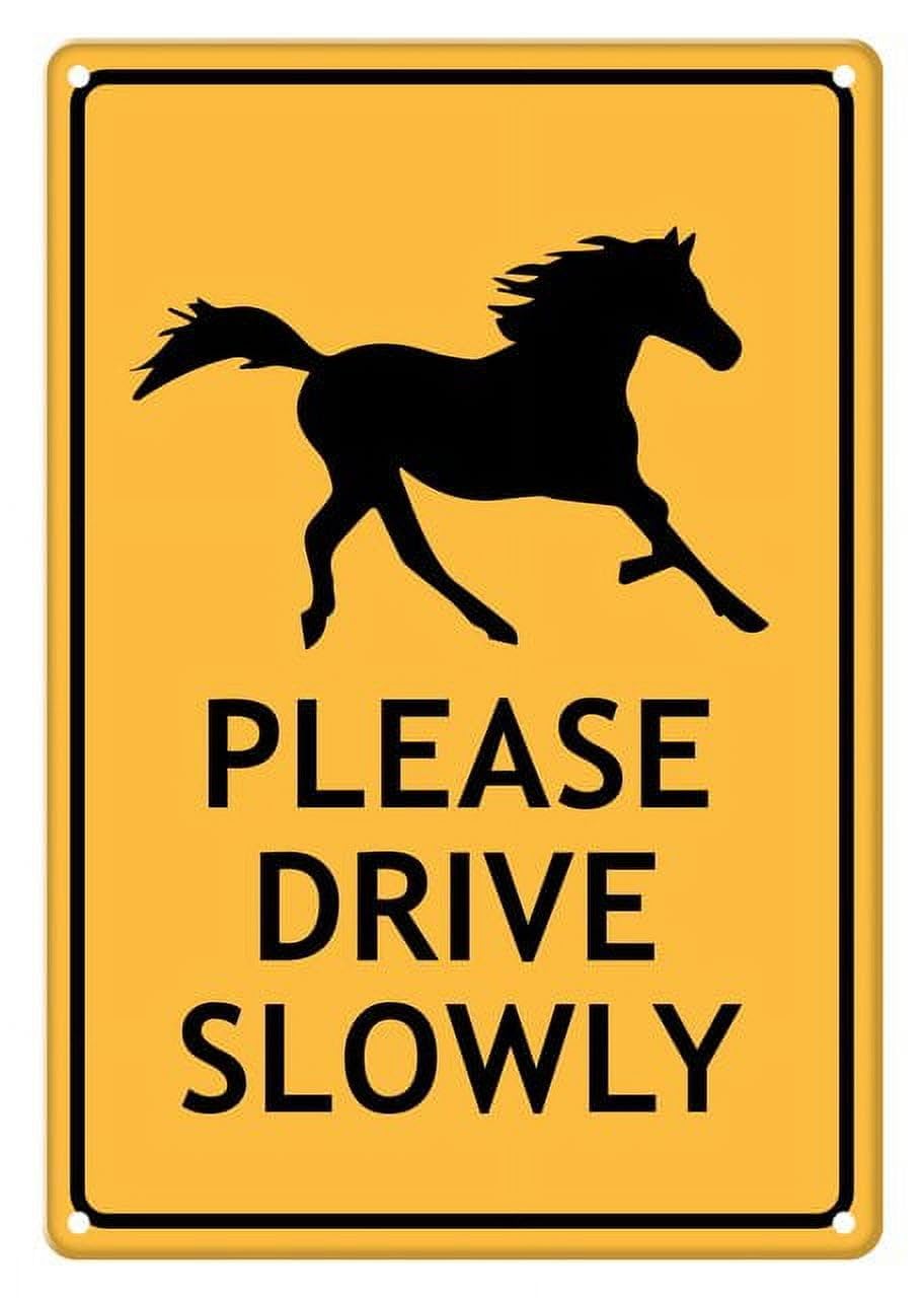peiyeety Brumbys Please Drive Slowly Aluminum Tin Sign for Home Kitchen Wall Decor 12X8Inch