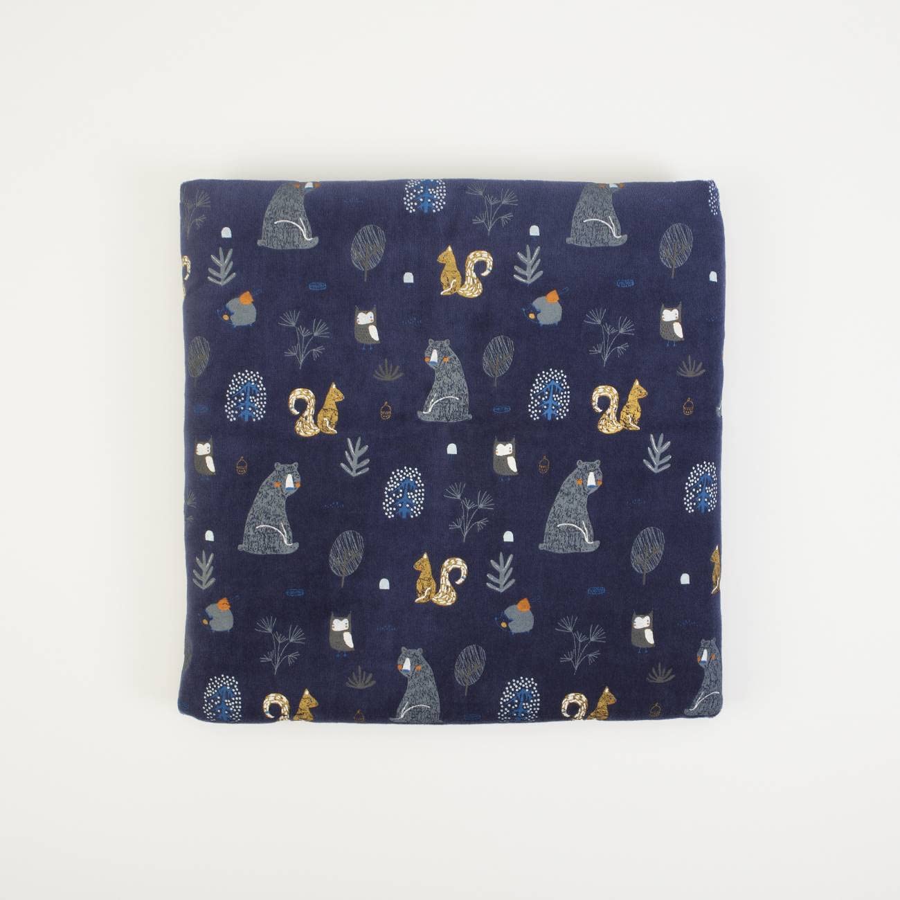 Manta para bebé de chenilla estampada 80 x 80 cm Azul Amigos del Bosque