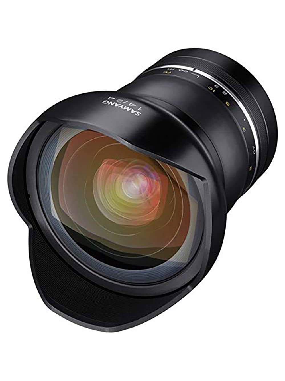 Samyang Lente grande angular de alta velocidade SYXP14-C XP 14mm f/2.4 para Canon EF com chip AE integrado, preta