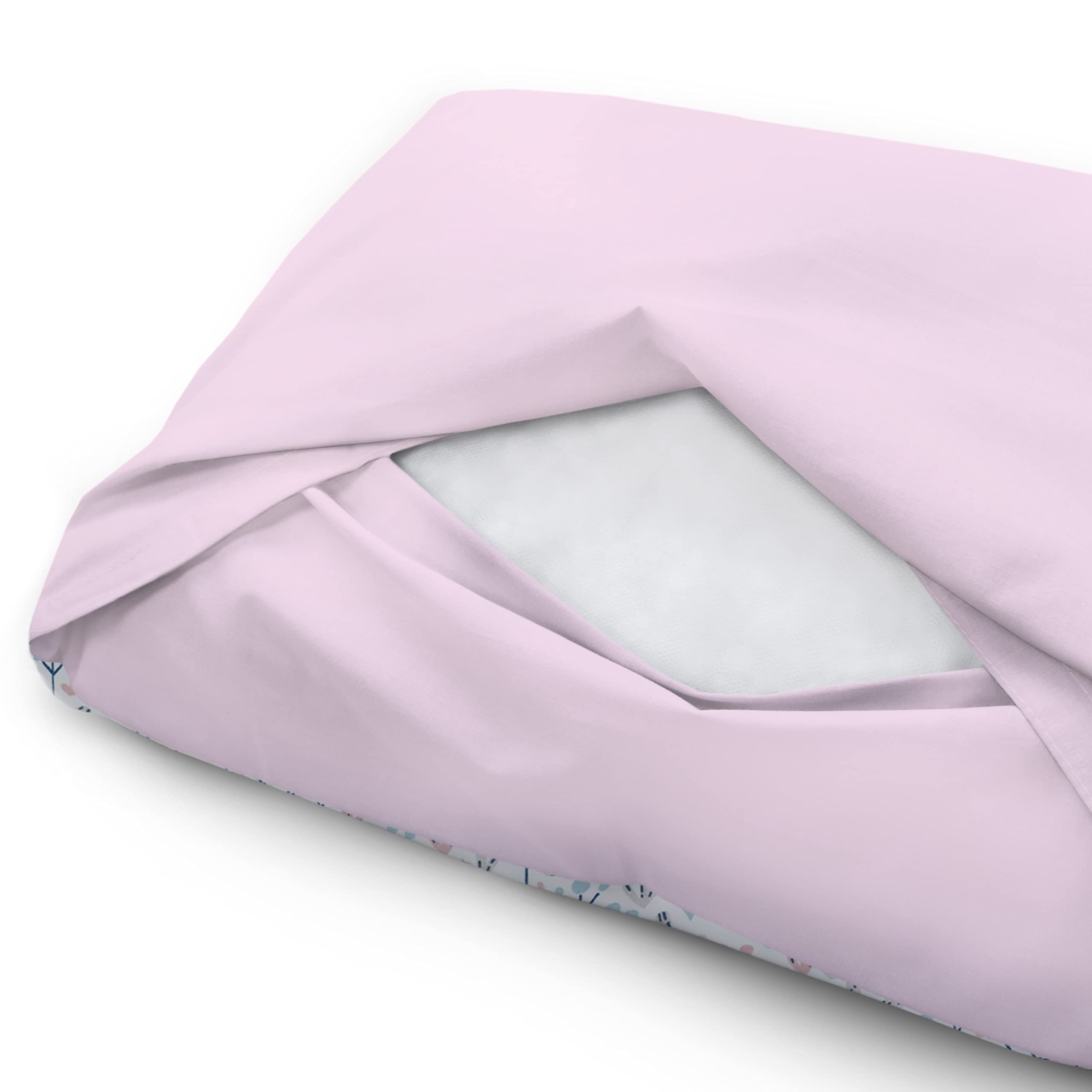 Amilian Parure De Lit 2 Pièces 100% Coton Enfant Bébé - Housse De Couette 100x135 Cm + Taie D'Oreiller 40x60 Cm - Fermeture à Rabat