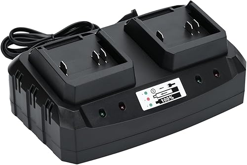 Base de carga rápida de doble puerto de 21 V, cargador rápido dual compatible con batería de iones de litio de 21 V (batería no incluida)