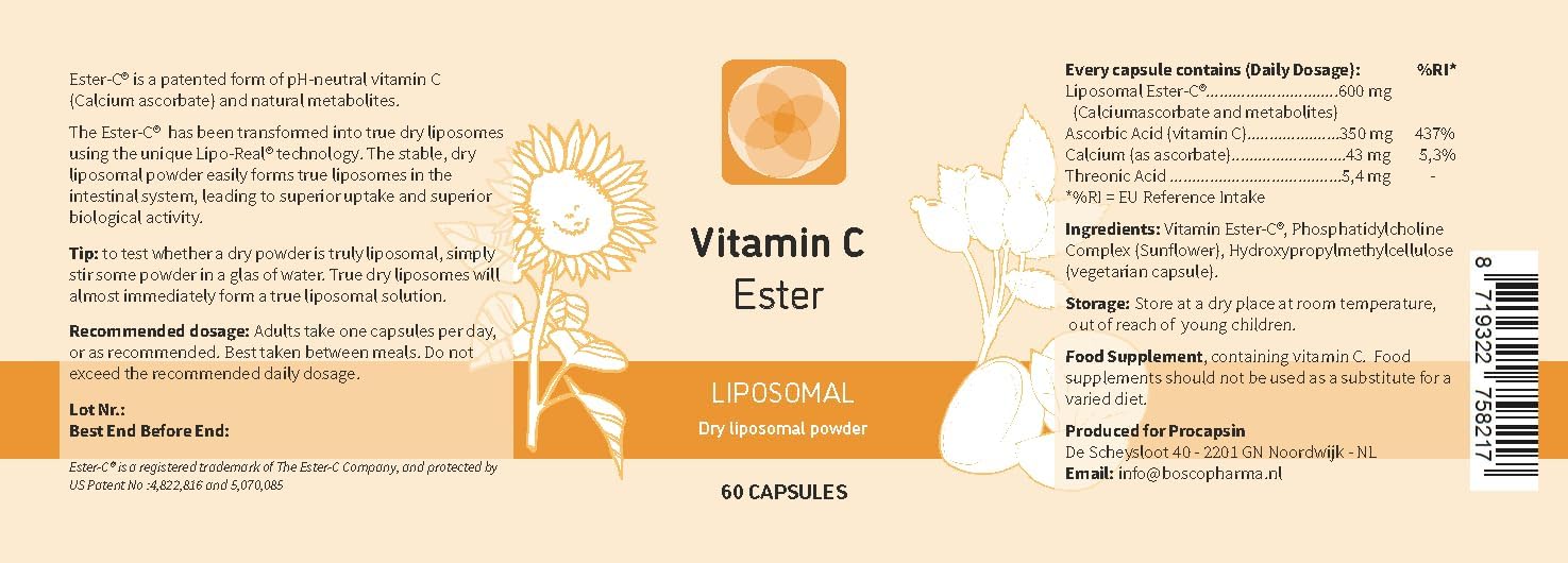 Liposomal Ester C - The Only Ester C Vitamin C in Liposomal Form for the Best Absorption (60)