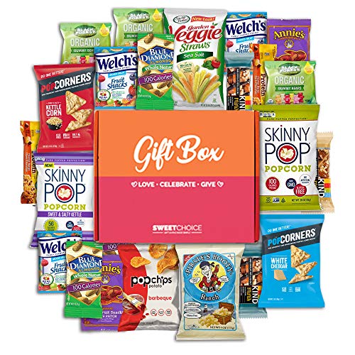 Snack Box Gluten Free Healthy Snacks Care Package (20 Count) For College Students, Exams, Father's Day, Mothers Day,Military, Finals, Office And Gift Ideas. Chips, Popcorn, And Granola Bars. #TOP2
