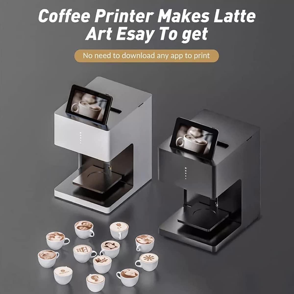 Impresora de arte 3D, inyección de tinta digital, impresión de fotografías con WIFI, pantalla táctil, impresora de arte latte 3D, carga de fotos con WiFi digital, 27 cm x 34 cm x 41 cm