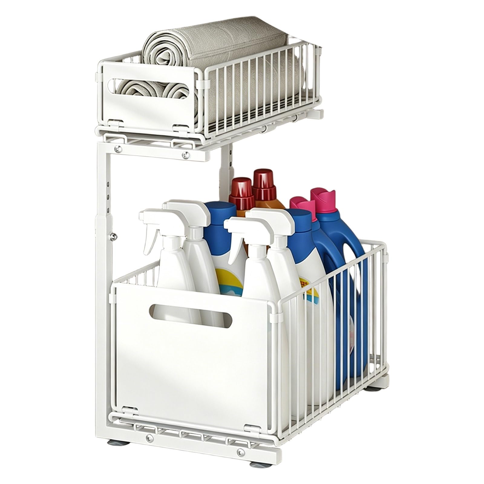 Limtula Under Sink Shelf Double Layer Sturdy Metal Rack for Maximizing Cabinet Storage Space Under Sink Planner