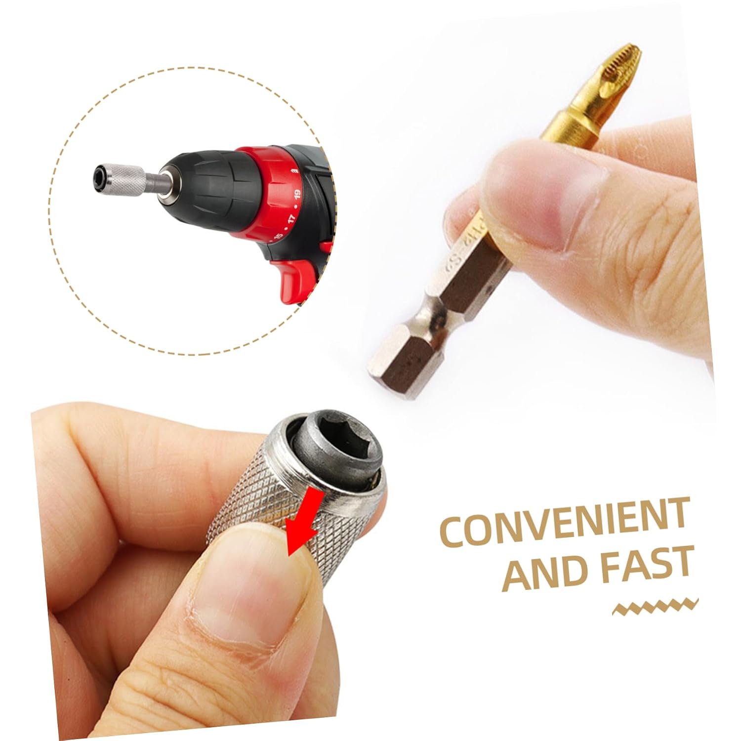 Drill Chuck Adapter Socket Converter Bit Adapter Hammer Drill Holder Screw for Home Improvement Construction