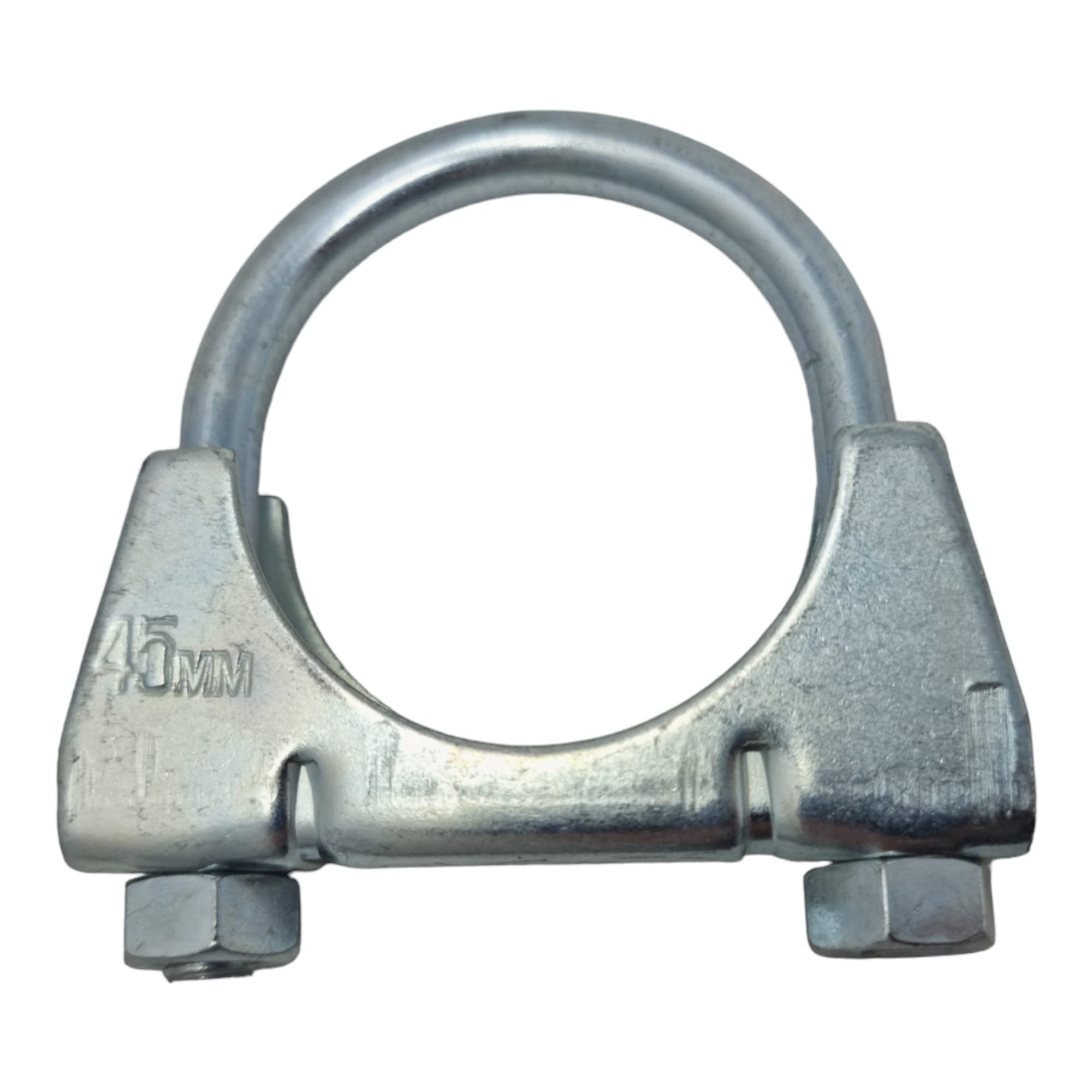 45mm Universal U Bolt Exhaust Clamps - Heavy Duty Clamp & Nuts (Pack of 2)